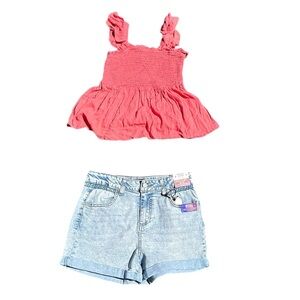 Speechless Coral Tank Sz Med & Imperial Star Short Sz 14 Set Ret $74